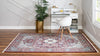 Persian Elegance Collection Area Rug -  Kashan Rectangle Burgundy  lifestyle 7