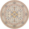 Persian Elegance Collection Area Rug -  Kashan Round Ivory  lifestyle 43