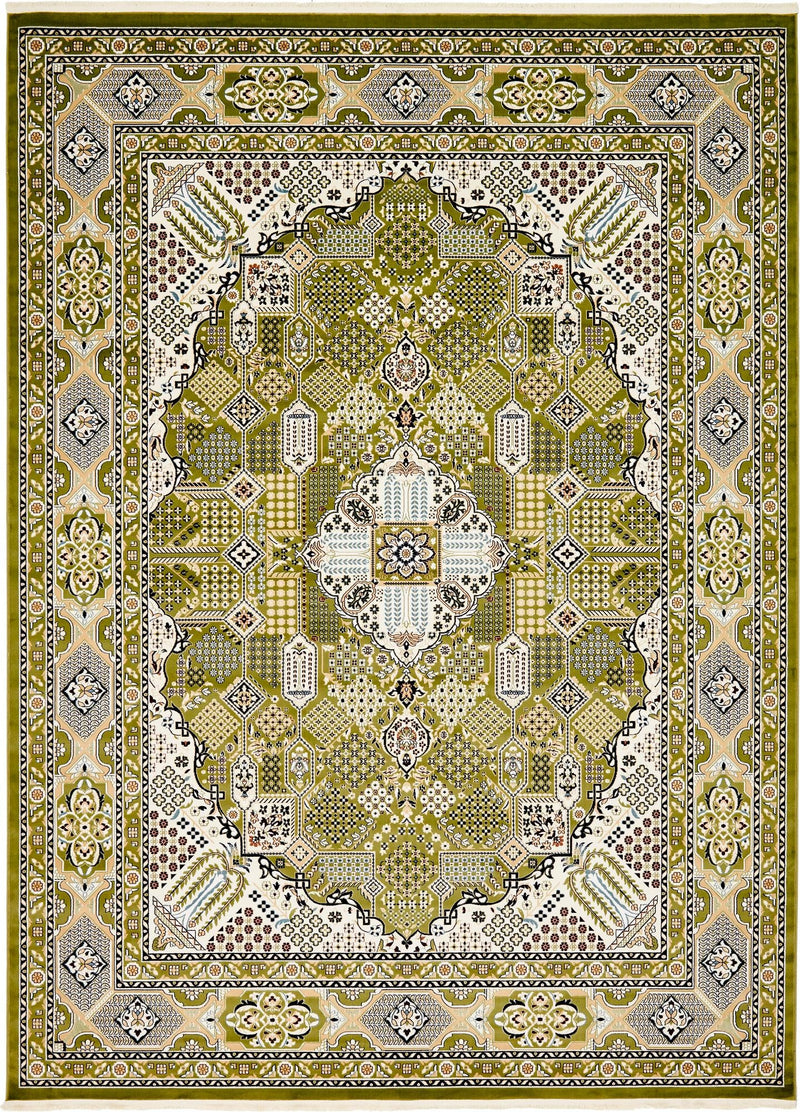 Persian Elegance Collection Area Rug -  Kashan Rectangle Green  lifestyle 3