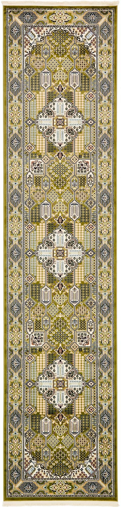 Persian Elegance Collection Area Rug -  Kashan Runner Green  lifestyle 44