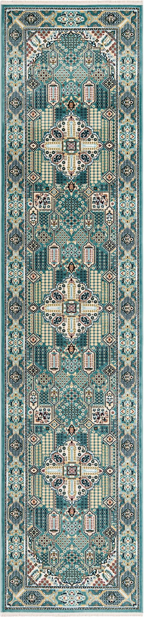 Persian Elegance Collection Area Rug -  Kashan Runner Blue  lifestyle 46