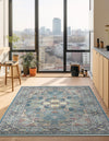 Persian Elegance Collection Area Rug -  Kashan Rectangle Blue  lifestyle 13