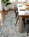 Persian Elegance Collection Area Rug -  Kashan Rectangle Blue  lifestyle 18