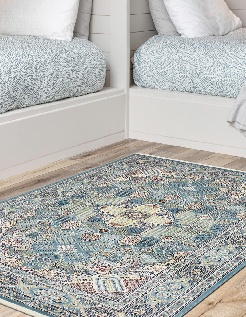 Persian Elegance Collection Area Rug -  Kashan Rectangle Blue  lifestyle 21