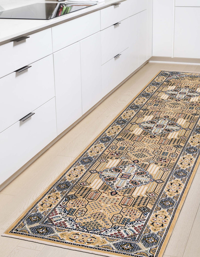 Persian Elegance Collection Area Rug -  Kashan Runner Beige  lifestyle 33