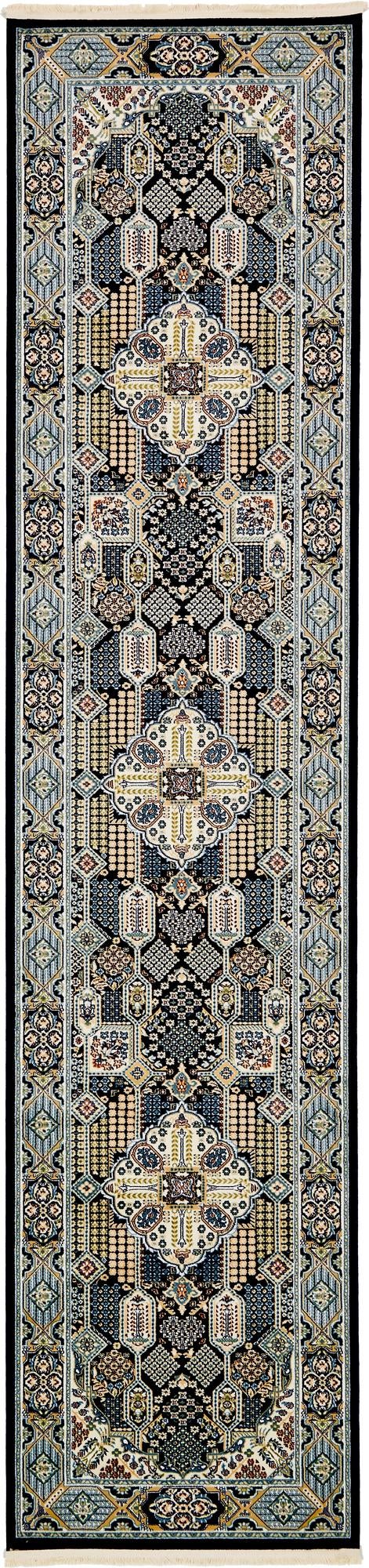 Persian Elegance Collection Area Rug -  Kashan Runner Navy Blue  lifestyle 48