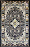 Persian Elegance Collection Area Rug -  Kashan Rectangle Navy Blue  lifestyle 6