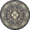 Persian Elegance Collection Area Rug -  Kashan Round Navy Blue  lifestyle 49