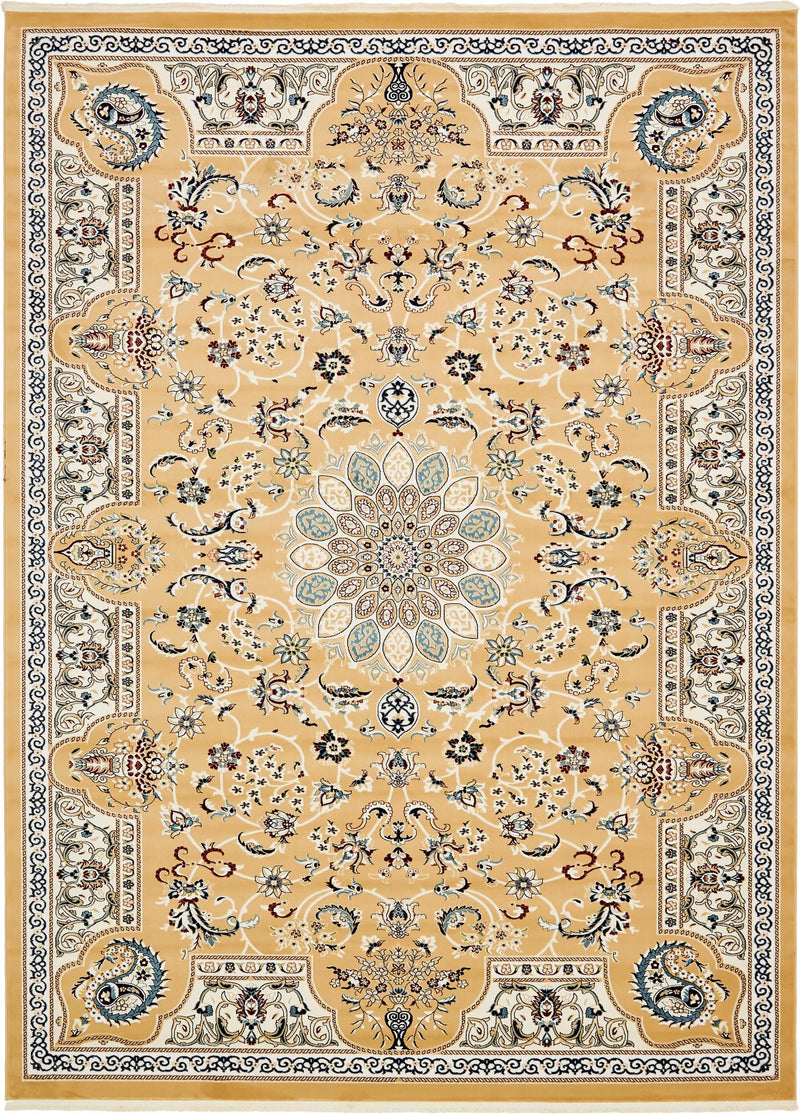 Persian Elegance Collection Area Rug -  Qom Rectangle Beige  lifestyle 6