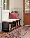Persian Elegance Collection Area Rug -  Yazd Runner Burgundy  lifestyle 99