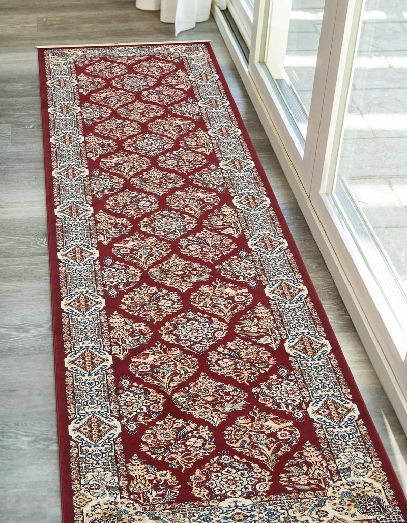 Persian Elegance Collection Area Rug -  Yazd Runner Burgundy  lifestyle 136