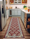 Persian Elegance Collection Area Rug -  Yazd Runner Burgundy  lifestyle 162