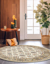 Persian Elegance Collection Area Rug -  Yazd Round Ivory  lifestyle 129