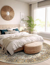 Persian Elegance Collection Area Rug -  Yazd Round Ivory  lifestyle 156