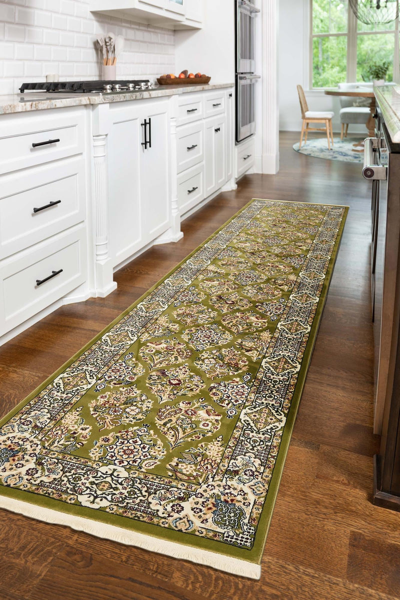 Persian Elegance Collection Area Rug -  Yazd Runner Green  lifestyle 139