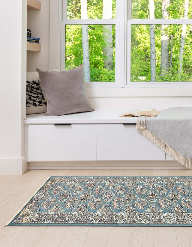 Persian Elegance Collection Area Rug -  Yazd Runner Blue  lifestyle 158