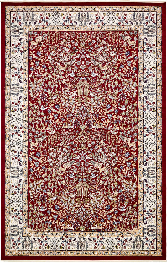 Persian Elegance Collection Area Rug -  Kerman (Burgundy) Rectangle Burgundy  lifestyle 2