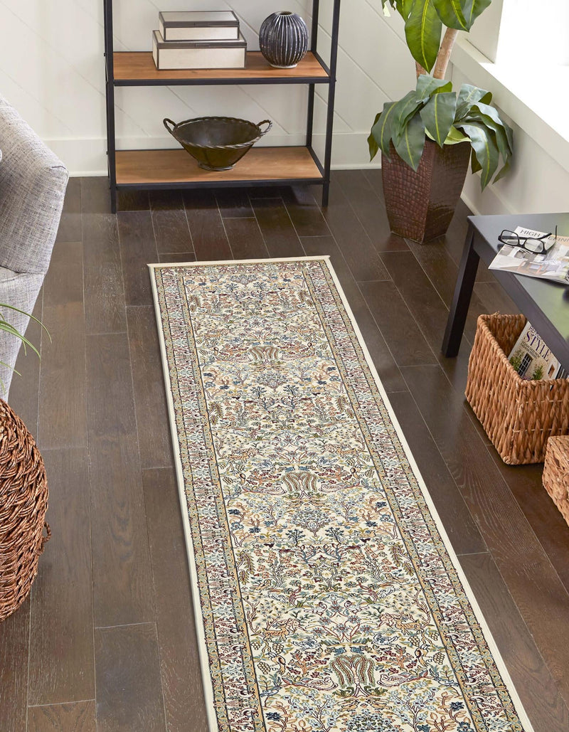 Persian Elegance Collection Area Rug -  Kerman (Ivory) Runner Ivory  lifestyle 17