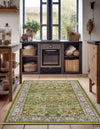 Persian Elegance Collection Area Rug -  Kerman (Green) Rectangle Green  lifestyle 6