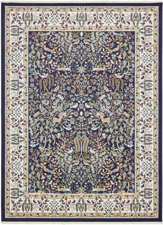 Persian Elegance Collection Area Rug -  Kerman (Navy Blue) Rectangle Navy Blue Main