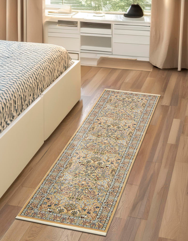 Persian Elegance Collection Area Rug -  Kerman (Beige) Runner Beige  lifestyle 20