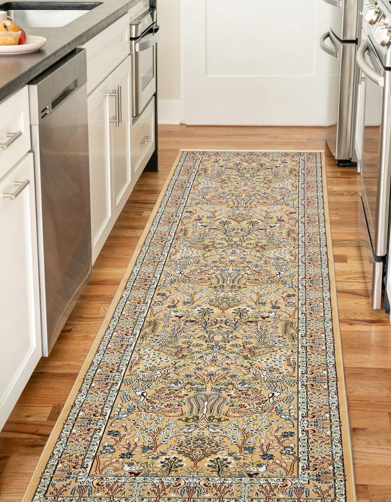 Persian Elegance Collection Area Rug -  Kerman (Beige) Runner Beige  lifestyle 24