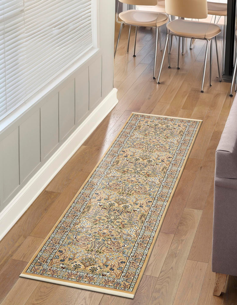 Persian Elegance Collection Area Rug -  Kerman (Beige) Runner Beige  lifestyle 27