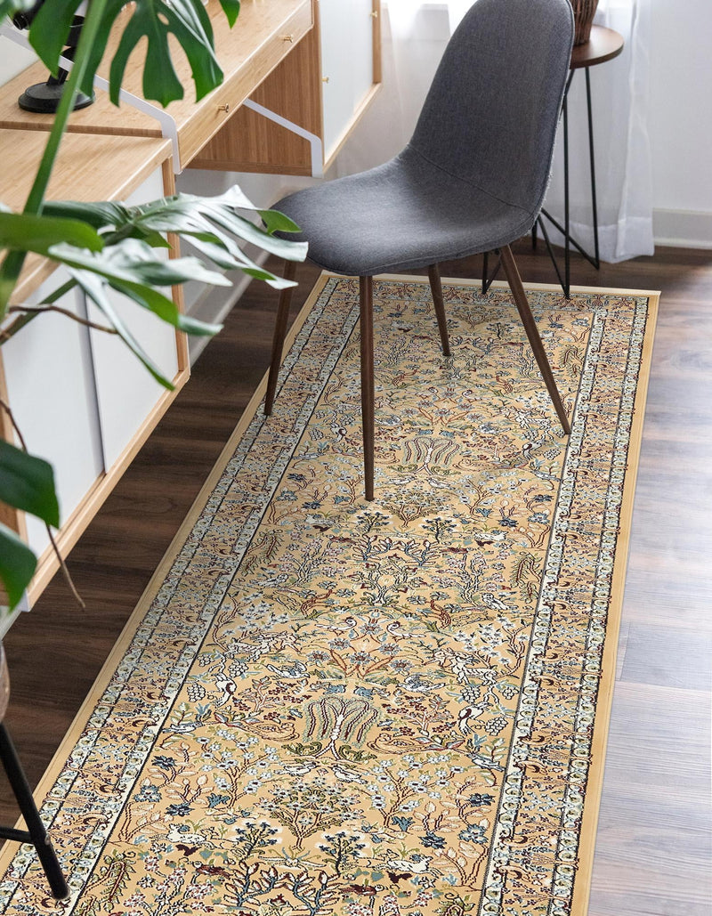 Persian Elegance Collection Area Rug -  Kerman (Beige) Runner Beige  lifestyle 30