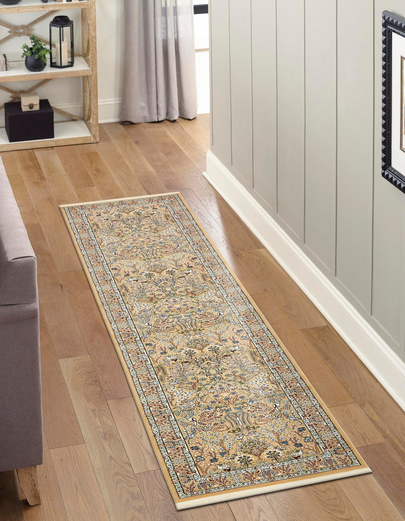 Persian Elegance Collection Area Rug -  Kerman (Beige) Runner Beige  lifestyle 36