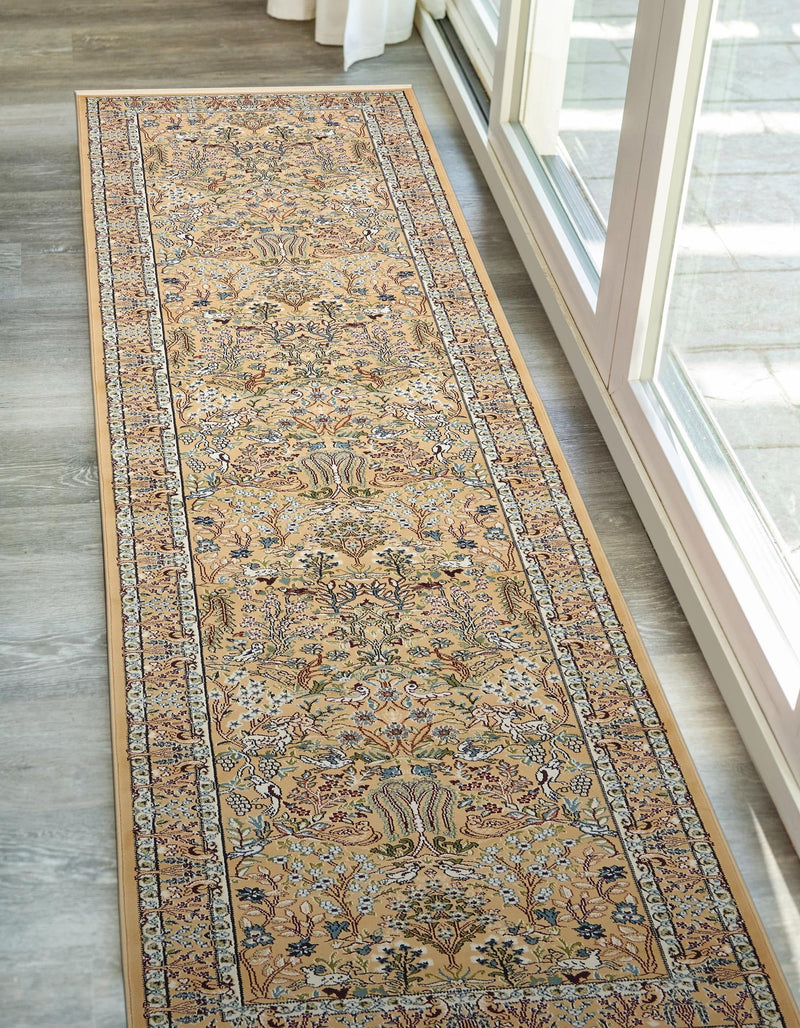 Persian Elegance Collection Area Rug -  Kerman (Beige) Runner Beige  lifestyle 37