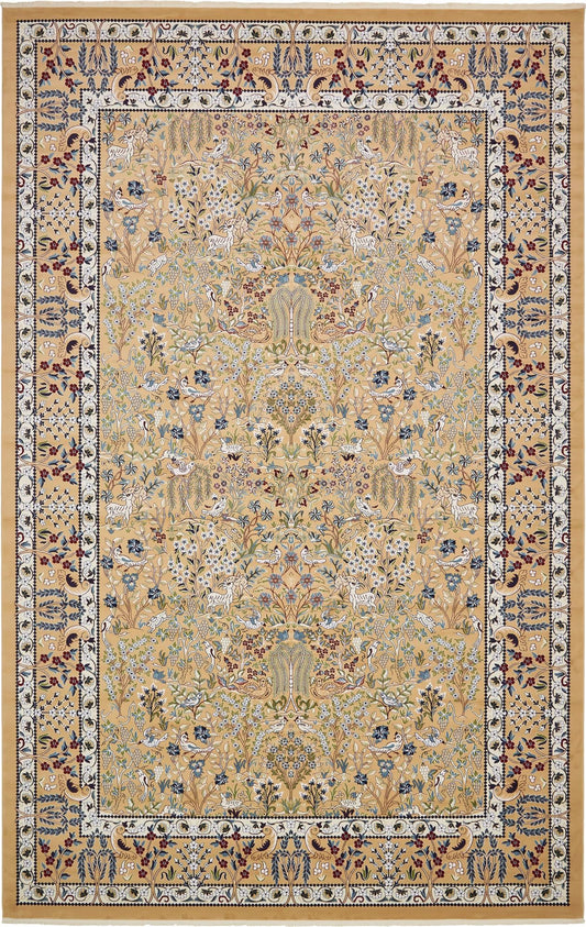 Persian Elegance Collection Area Rug -  Kerman (Beige) Rectangle Beige  lifestyle 2
