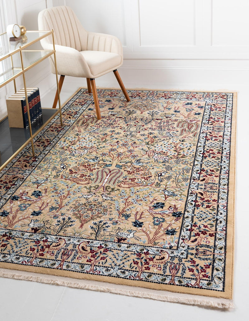 Persian Elegance Collection Area Rug -  Kerman (Beige) Rectangle Beige  lifestyle 2