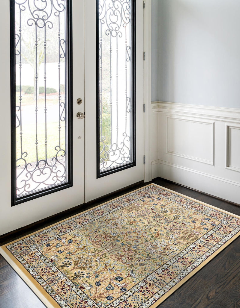 Persian Elegance Collection Area Rug -  Kerman (Beige) Rectangle Beige  lifestyle 4