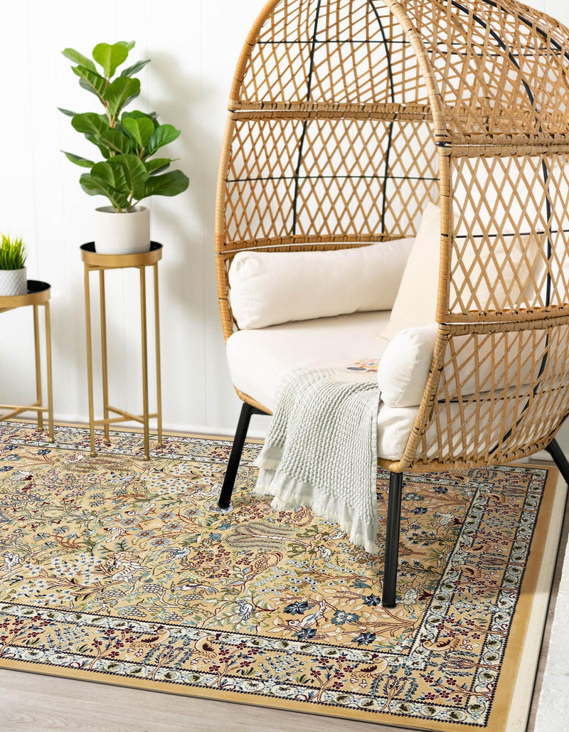 Persian Elegance Collection Area Rug -  Kerman (Beige) Rectangle Beige  lifestyle 10