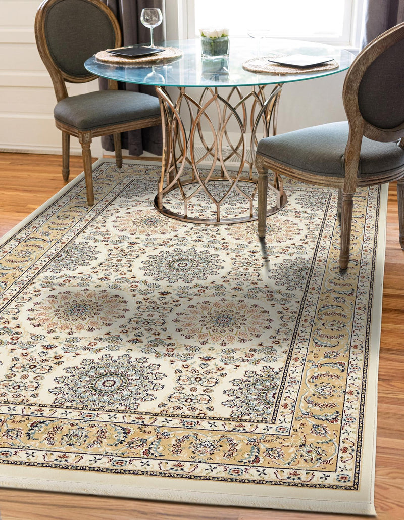 Persian Elegance Collection Area Rug -  Mashhad Rectangle Ivory  lifestyle 10