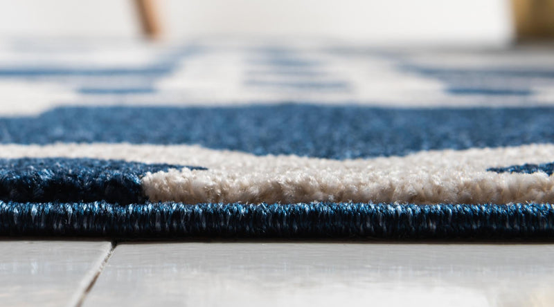 Lattice Gardens Collection Area Rug -  Greenhedge Rectangle Navy Blue  lifestyle 12