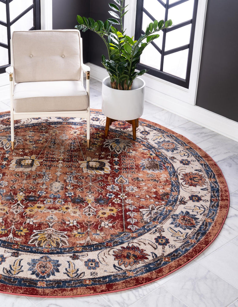 Eden Oasis Collection Area Rug -  Haven Round Terracotta  lifestyle 38