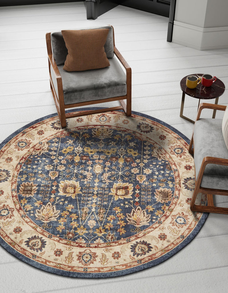 Eden Oasis Collection Area Rug -  Haven Round Light Blue  lifestyle 52