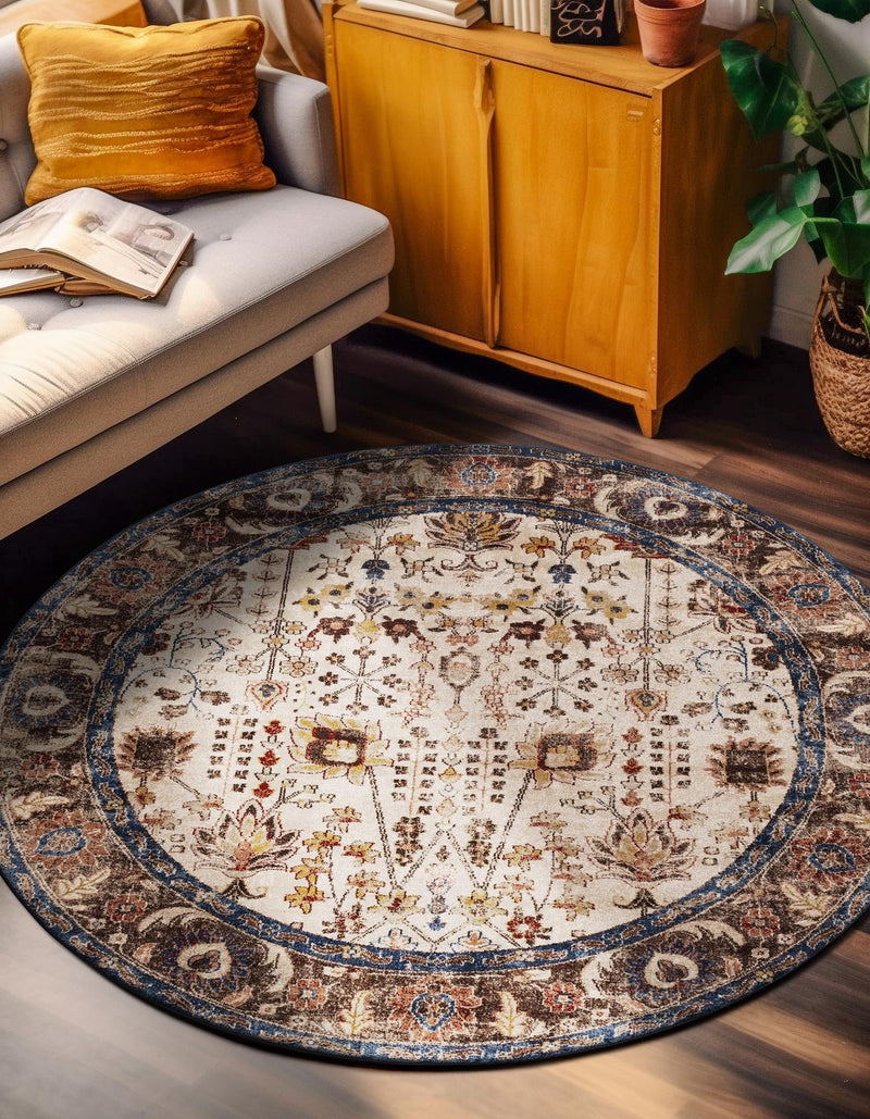 Eden Oasis Collection Area Rug -  Haven Round Beige  lifestyle 53