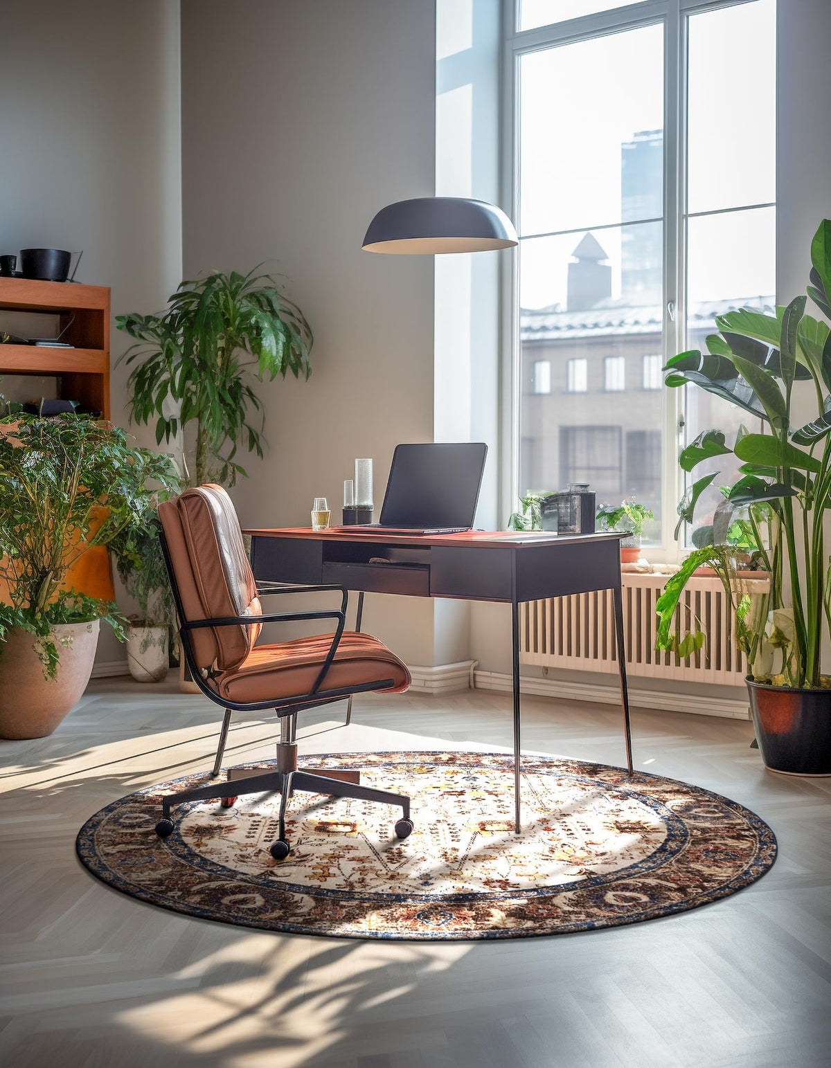 Eden Oasis Collection Area Rug -  Haven Round Beige  lifestyle 63