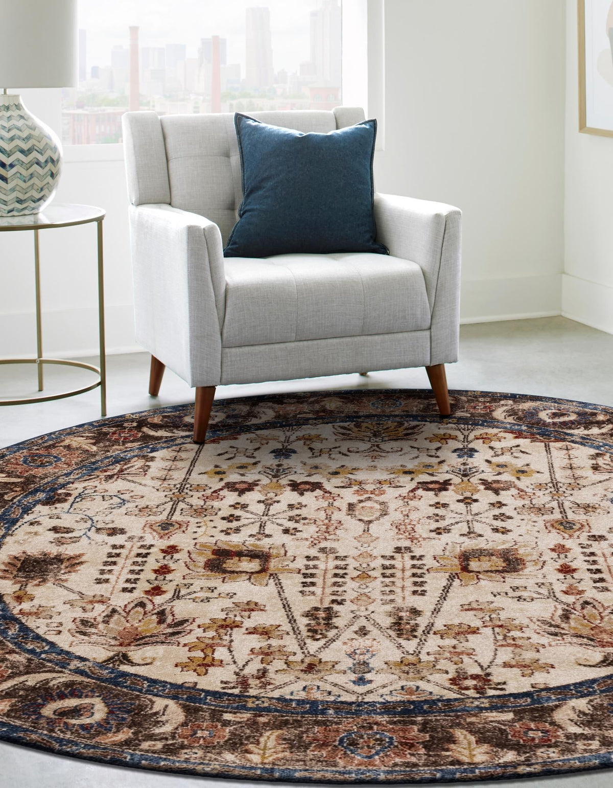 Eden Oasis Collection Area Rug -  Haven Round Beige  lifestyle 119
