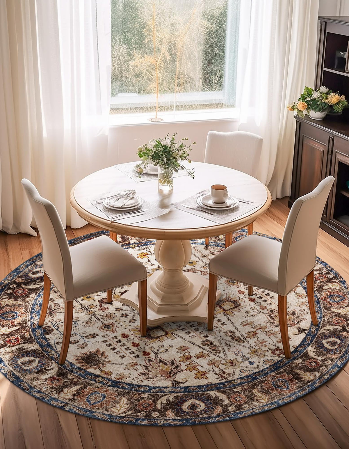 Eden Oasis Collection Area Rug -  Haven Round Beige  lifestyle 129
