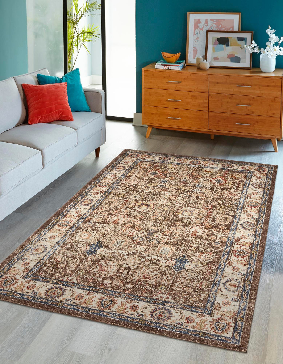 Eden Oasis Collection Area Rug -  Haven Rectangular Light Brown  lifestyle 102