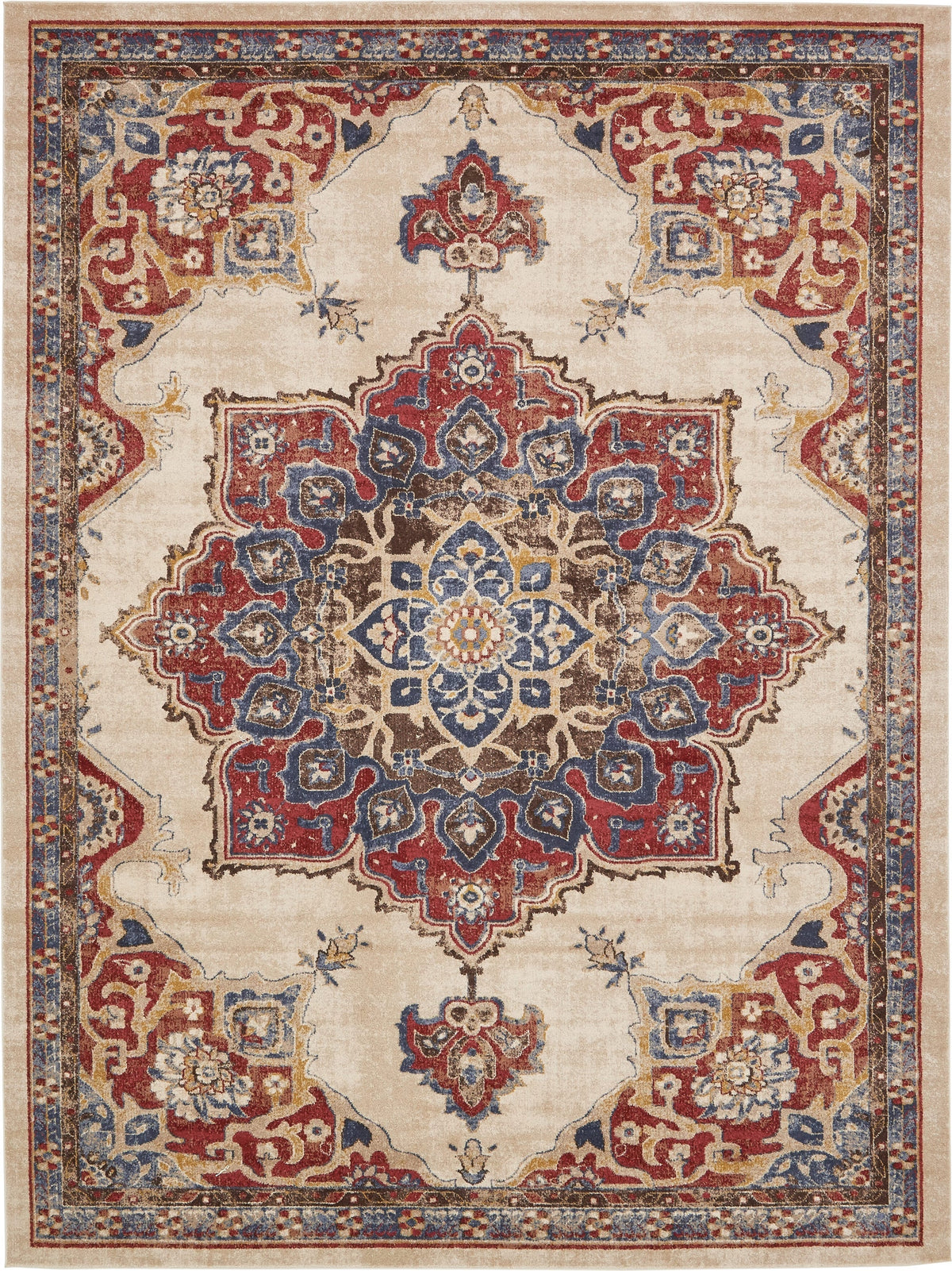 Eden Oasis Collection Area Rug -  Tranquility (Cream) Rectangular Cream  lifestyle 22