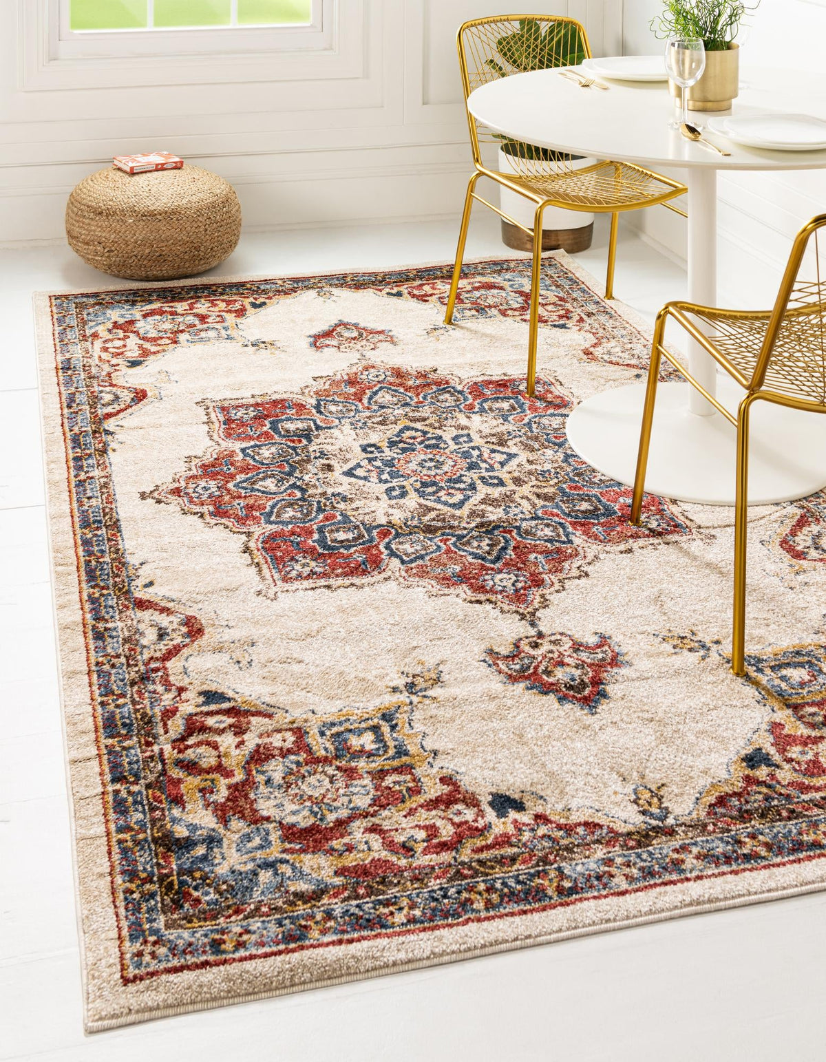 Eden Oasis Collection Area Rug -  Tranquility (Cream) Rectangle Cream  lifestyle 2