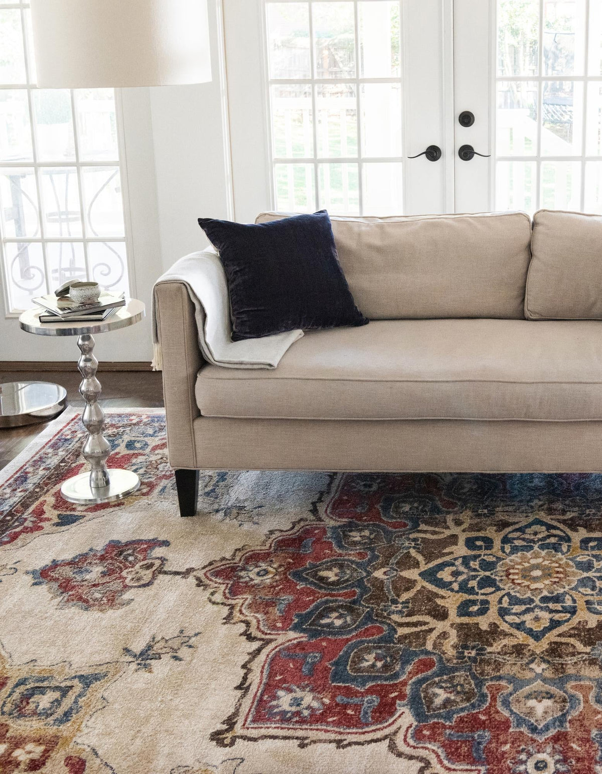 Eden Oasis Collection Area Rug -  Tranquility (Cream) Rectangle Cream  lifestyle 5