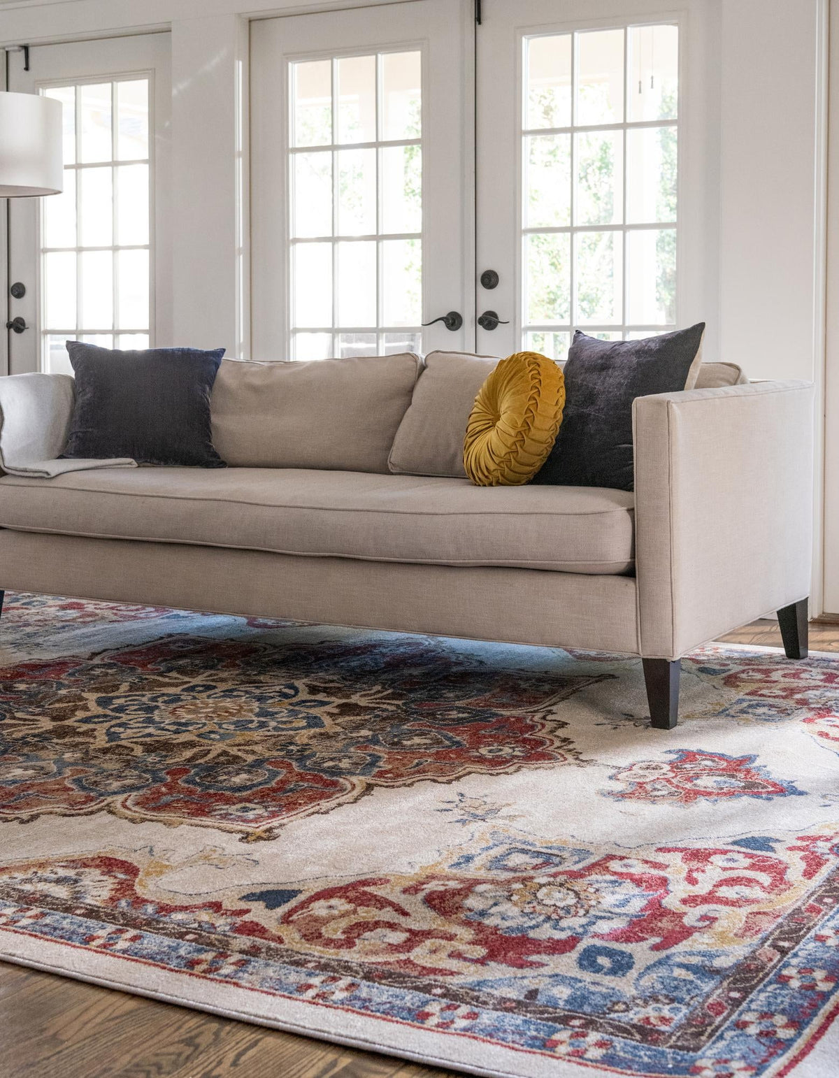 Eden Oasis Collection Area Rug -  Tranquility (Cream) Rectangle Cream  lifestyle 6