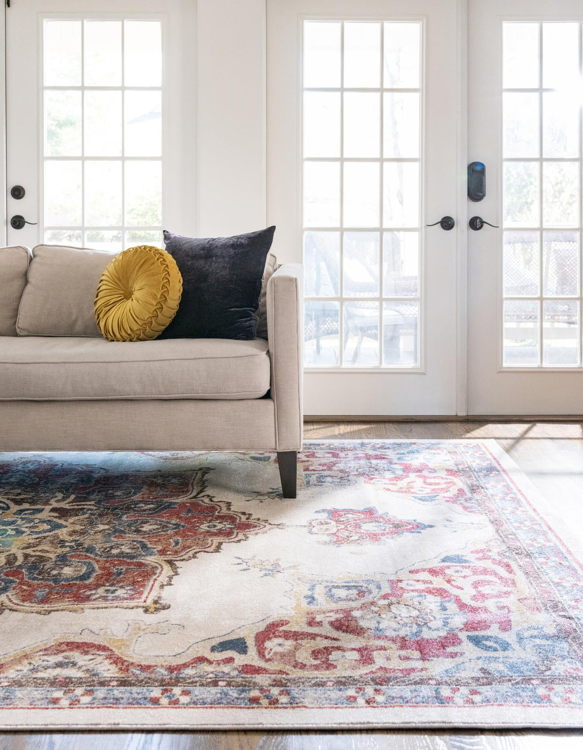 Eden Oasis Collection Area Rug -  Tranquility (Cream) Rectangle Cream  lifestyle 7