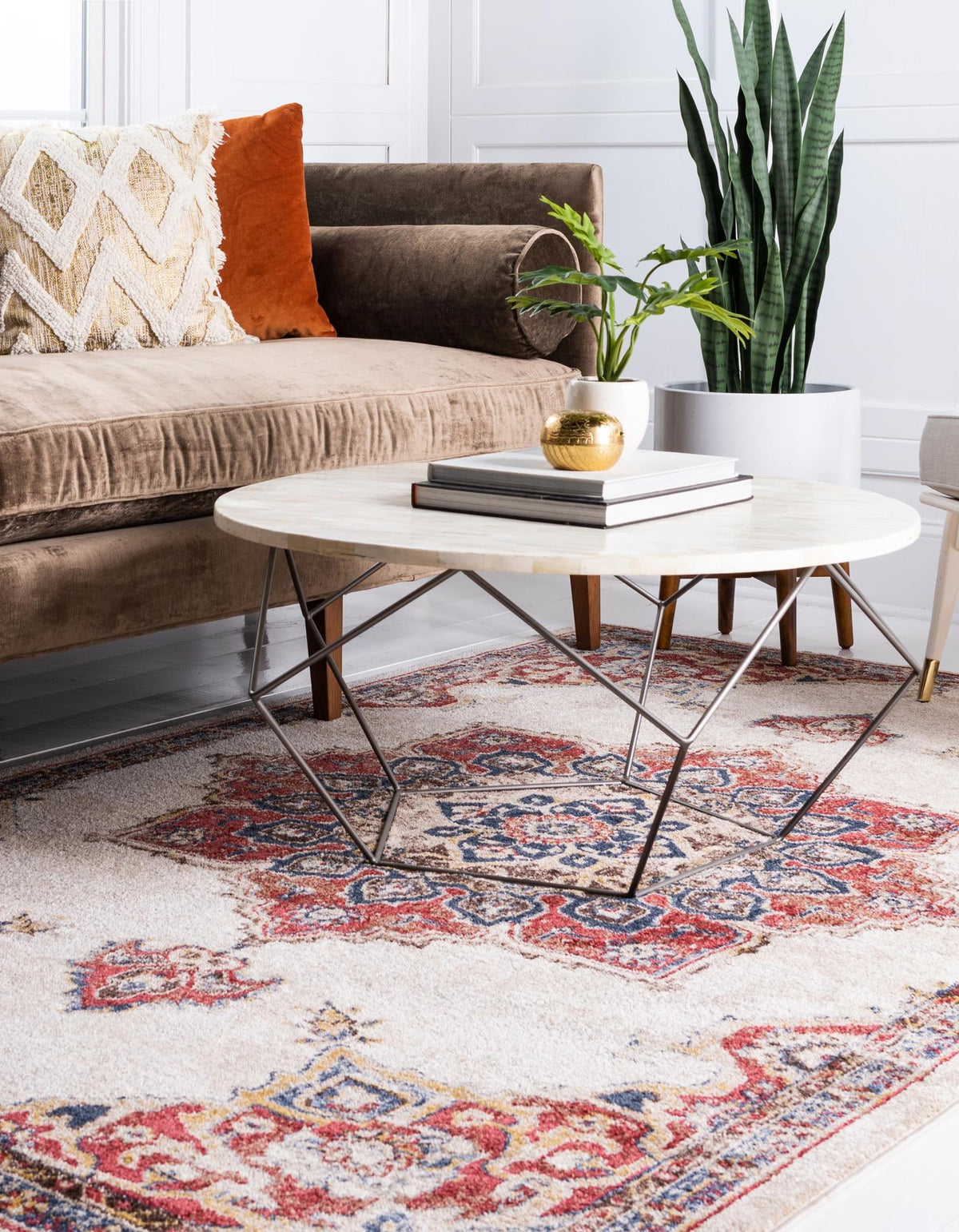 Eden Oasis Collection Area Rug -  Tranquility (Cream) Rectangle Cream  lifestyle 9