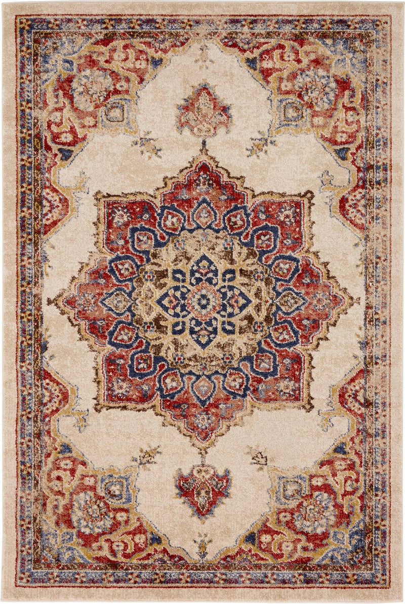 Eden Oasis Collection Area Rug -  Tranquility (Cream) Rectangle Cream  lifestyle 2